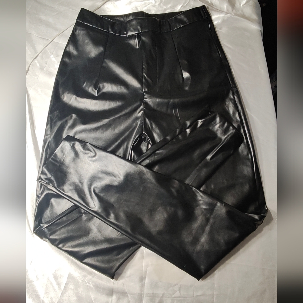 Fashion Nova Black Leather Pencil Skirt